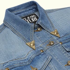 78HAS450-CDWA8_904-02 Μπλε Τζιν Μπουφάν Με Απλίκες VERSACE JEANS COUTURE