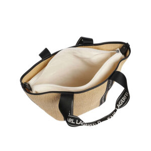 A1W46074_106-02 K/Essential Raffia Bag Μπεζ Τσάντα KARL LAGERFELD