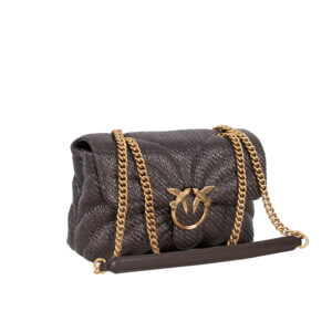 100038A2C8_M32Q-02 Love Puff Classic Butterfly Καφέ Ψάθινη Τσάντα pinko
