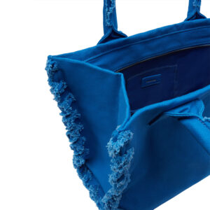 100782A1WQ_F59Q-02 Beach Shopping Μπλε Πάνινη Τσάντα pinko