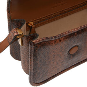 104297A2CH_L17Q-02 Mini Love Box Bag FL Καφέ Τσάντα Με Εφέ Φιδιού pinko