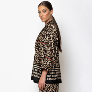 2502004_BRW-mdl2 C-THROU Σατέν Πουκάμισο Με Animal Print