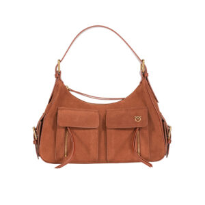 104507A29N_L84Q-00 Maxi Cargo Bag Καφέ Σουέντ Τσάντα pinko
