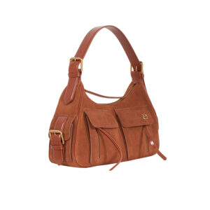 104507A29N_L84Q-02 Maxi Cargo Bag Καφέ Σουέντ Τσάντα pinko