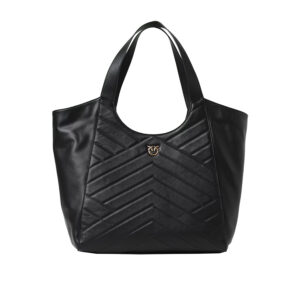 104536A2AO_Z99Q-00 Puzzle Tote Bag Fiore Μαύρη Τσάντα PINKO