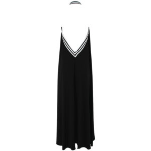 2506012_BLK-01 Siena Maxi Μαύρο Εξώπλατο Φόρεμα C-THROU
