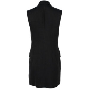 AB85352E2_110-01 Mini Μαύρο Λινό Φόρεμα-Σακάκι ELISABETTA FRANCHI