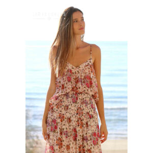 LE251RAINBOW-mdl2 Rainbow Roses Peches Ροζ Εμπριμέ Τοπ LARA ETHNICS