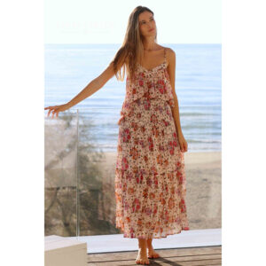 LE251RAINBOW-mdl3 Rainbow Roses Peches Ροζ Εμπριμέ Τοπ LARA ETHNICS