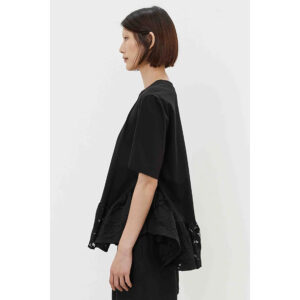 M5EX02_00100-mdl3 Μαύρο T-Shirt Με Πέπλουμ Δαντέλα MEIMEIJ