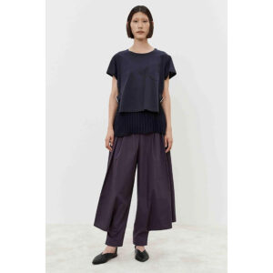 M5EX20_00299-mdl1 Μπλε T-Shirt Με Πλισέ Πέπλουμ MEIMEIJ
