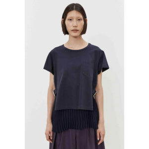 M5EX20_00299-mdl2 Μπλε T-Shirt Με Πλισέ Πέπλουμ MEIMEIJ