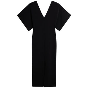 281599_BLK-00 Rebexxa Midi Μαύρο Φόρεμα Με V TED BAKER
