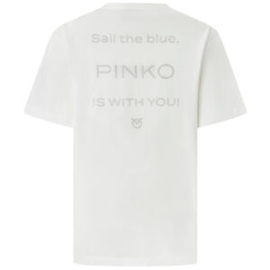 105526A2S1_Z05-01 Strepitoso Άσπρο T-Shirt Με Λεκτικό Στρας pinko