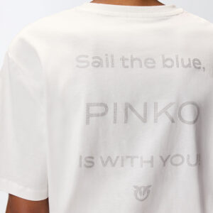 105526A2S1_Z05-mdl2 Strepitoso Άσπρο T-Shirt Με Λεκτικό Στρας pinko