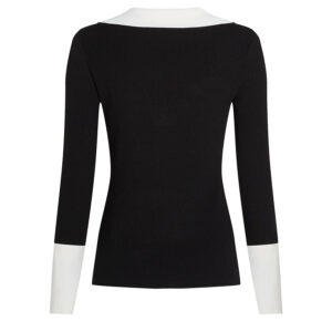 A4W18043_101-01 Ασπρόμαυρη Πλεκτή Μπλούζα Polo KARL LAGERFELD
