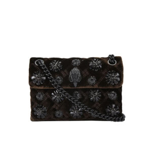 5018331789-01 Velvet Mini Kensington Καφέ Τσάντα Με Στρας KURT GEIGER