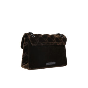 5018331789-01 Velvet Mini Kensington Καφέ Τσάντα Με Στρας KURT GEIGER