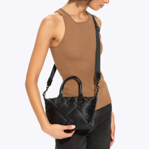 5022100229-mdl1 Recycled Small Shopper Drench Μαύρη Τσάντα KURT GEIGER