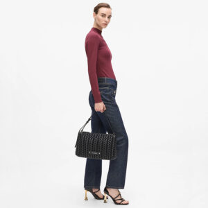 A4W30072_1AV-mdl1 K/Weave Medium Shoulder Μαύρη Τσάντα KARL LAGERFELD