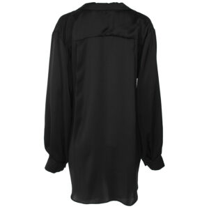 2502009_BLK-01 Mazel Μαύρο Σατέν Κρουαζέ Πουκάμισο C-THROU