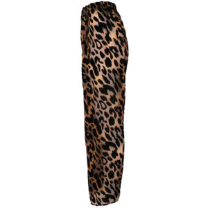 2503030_BRW-02 C-THROU Nestlow Καφέ Βελουτε Παντελόνι Animal Print