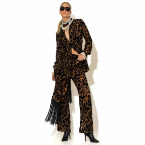 2503030_BRW & 2507006_BRW-mdl1 Nestlow Καφέ Βελουτε Σακάκι Animal Print C-THROU Nestlow Καφέ Βελουτε Παντελόνι Animal Print