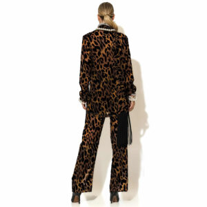 2503030_BRW & 2507006_BRW-mdl3 Nestlow Καφέ Βελουτε Σακάκι Animal Print C-THROU Nestlow Καφέ Βελουτε Παντελόνι Animal Print