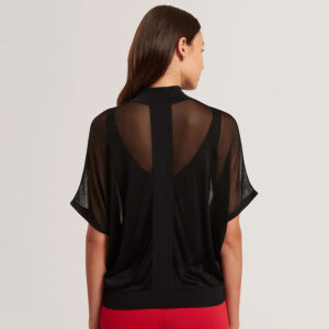 281873_BLK-mdl3 Ibissa Μαύρη Ημιδιάφανη Μπλούζα TED BAKER