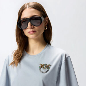 105526A33F_E87-mdl2 Strepitoso Γαλάζιο T-Shirt Με Logo Στρας pinko