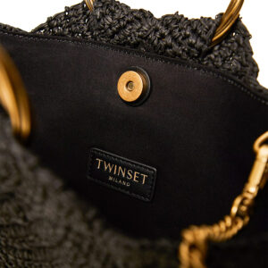 261TD8320_00006-02 Μαύρη Crochet Τσάντα Κοχύλι TWINSET