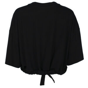 2684008_BLK-01 Tsarka Μαύρο Κροπ T-Shirt LESS SONDER FEELING