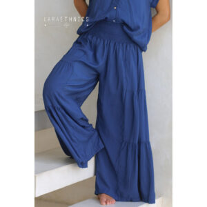 LE261EMILE_3198-mdl3 Emile Denim Μπλε Παντελόνα Καμπάνα LARA ETHNICS