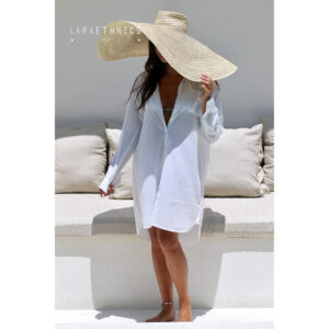LE261FAMARA_2334-mdl1 Famara Blanc Άσπρη Πουκαμίσα LARA ETHNICS