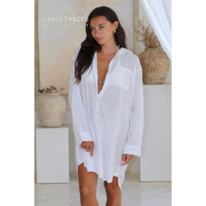 LE261FAMARA_2334-mdl2 Famara Blanc Άσπρη Πουκαμίσα LARA ETHNICS