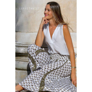 LE261LAGUNA_3221-mdl3 Laguna Provence Kaki Χακί Παντελόνα LARA ETHNICS