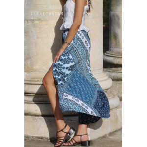 LE261SALOME_3208-mdl2 Salome Camargue Blue Maxi Μπλε Φούστα LARA ETHNICS