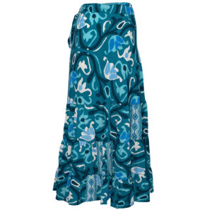 LE261SANOJA_3207-01 Sanoja Azteque Turquoise Maxi Μπλε Κρουαζέ Φόύστα LARA ETHNICS