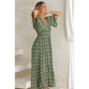 LE261SERAPHINE_3212-mdl1 Seraphine Mexico Kaki Maxi Χακί Φόρεμα LARA ETHNICS