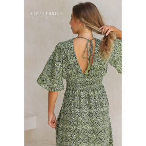 LE261SERAPHINE_3212-mdl3 Seraphine Mexico Kaki Maxi Χακί Φόρεμα LARA ETHNICS