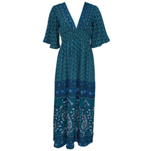 LE261SERAPHINE_3227-00 Seraphine Rhapsodie Turquoise Maxi Μπλε Φόρεμα LARA ETHNICS