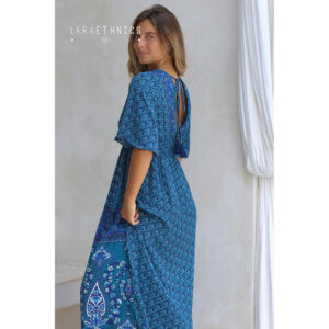 LE261SERAPHINE_3227-mdl2 Seraphine Rhapsodie Turquoise Maxi Μπλε Φόρεμα LARA ETHNICS