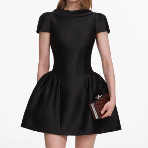 Γυναικείο Φόρεμα Taffeta Collared Mini Self-Portrait Μαύρο