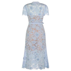 Γυναικείο Φόρεμα Lace Tie Midi Self-Portrait Γαλάζιο