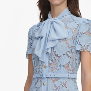Γυναικείο Φόρεμα Lace Tie Midi Self-Portrait Γαλάζιο
