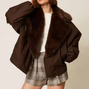Γυναικείο Μπουφάν Oversized Καφέ Twinset