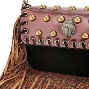 Γυναικεία Τσάντα Καφέ με κρόσσια leopard Kurt Geiger
