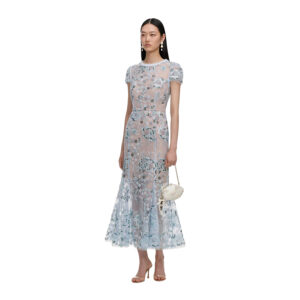 Γυναικείο Φόρεμα pastel floral Midi Μπλε Self Portrait