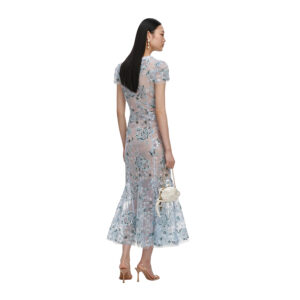 Γυναικείο Φόρεμα pastel floral Midi Μπλε Self Portrait