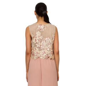 Γυναικείο Top Floral με Applique δαντέλα Μπεζ C-throu